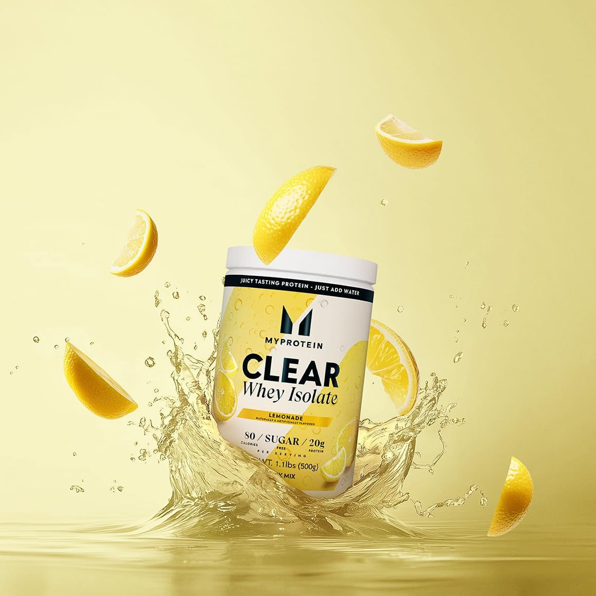 Clear Whey Isolate Protein Powder, 1.1 Lb (20 Servings) Lemonade, 20G Protein per Serving, Naturally Flavored Drink Mix