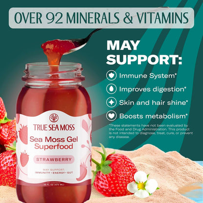 Wildcrafted Irish Sea Moss Gel Antioxidant Health Supplement, Vegan-Friendly Made in USA (Apple, 3), 48 Oz.