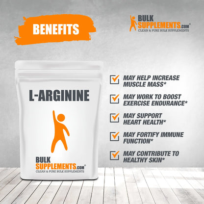 Bulksupplements L-Arginine Powder - Arginine Supplement - Unflavored, 1G per Serving, 100G (3.5 Oz)