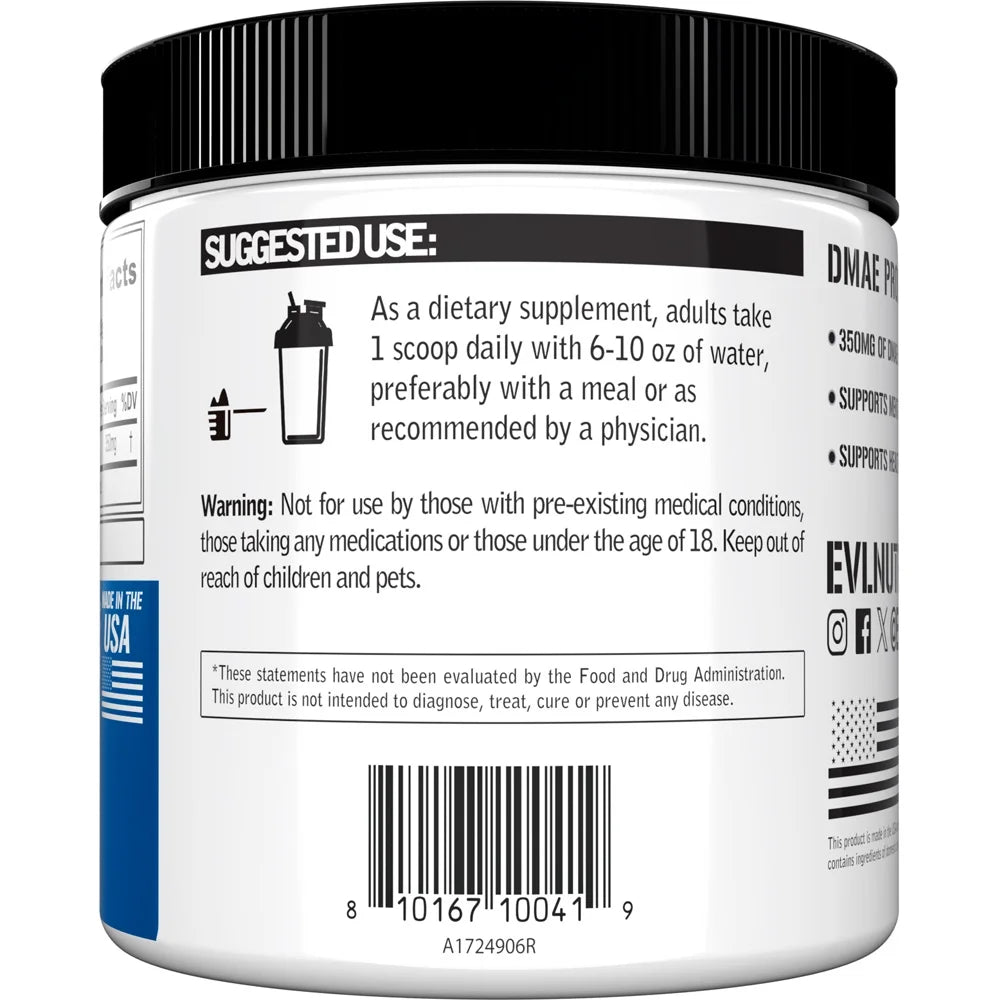 DMAE - Supports Mental Concentration - 350 Mg DMAE Bitartrate per Serving - Supports Healthy Brain Function - Dietary Supplement - 286 Servings - Unflavored Powder