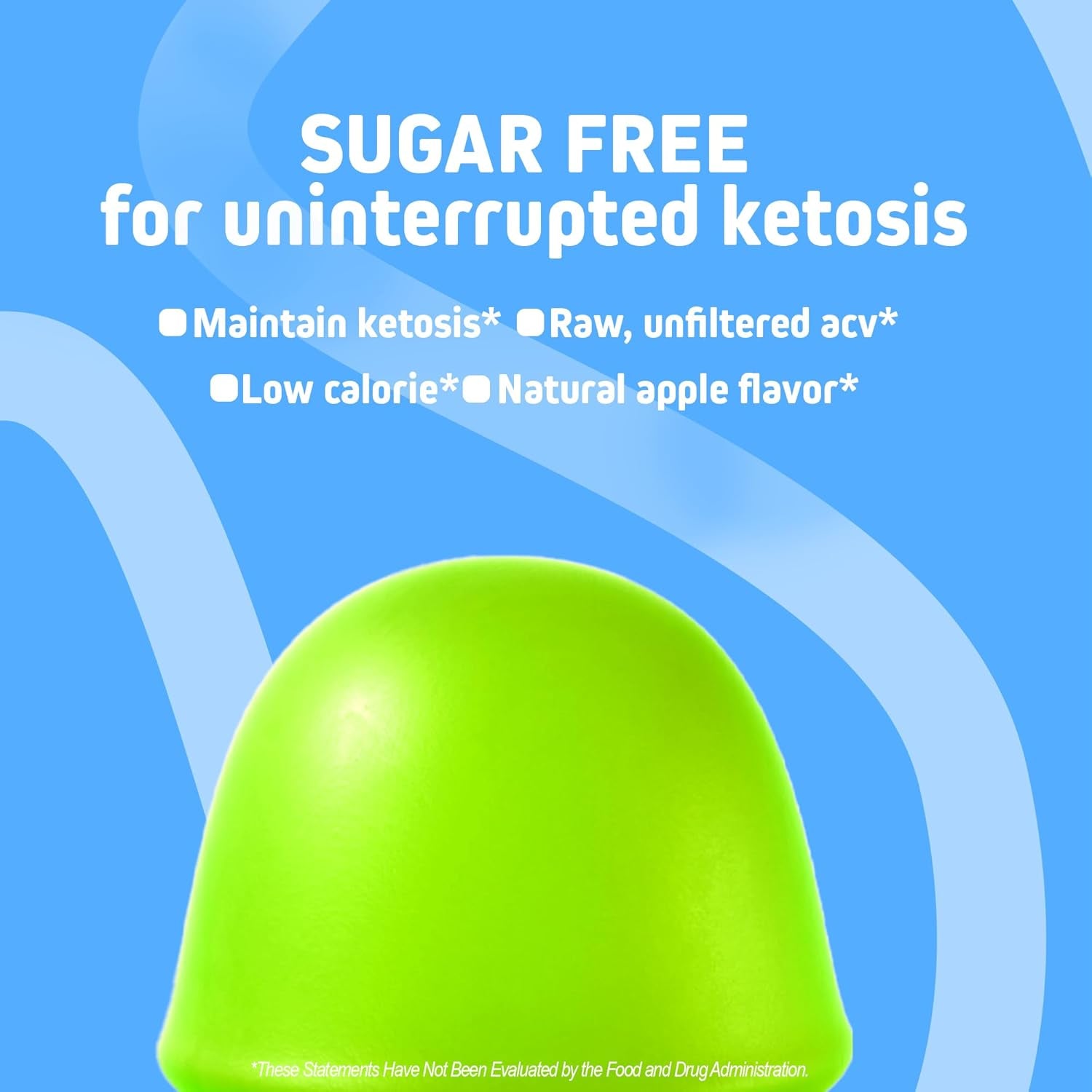 Keto Apple Cider Vinegar Gummies | Digestion & Detox | GLP-1 Support | Sugar Free BHB Advanced Formula for Keto Support - Raw ACV with the Mother - 60 Vegan ACV Gummies