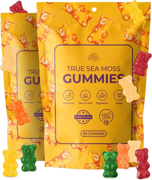 Gummies Supplement - Irish Sea Moss, Burdock Root, Thyroid & Immune Support, 2-Pack, 120-Count