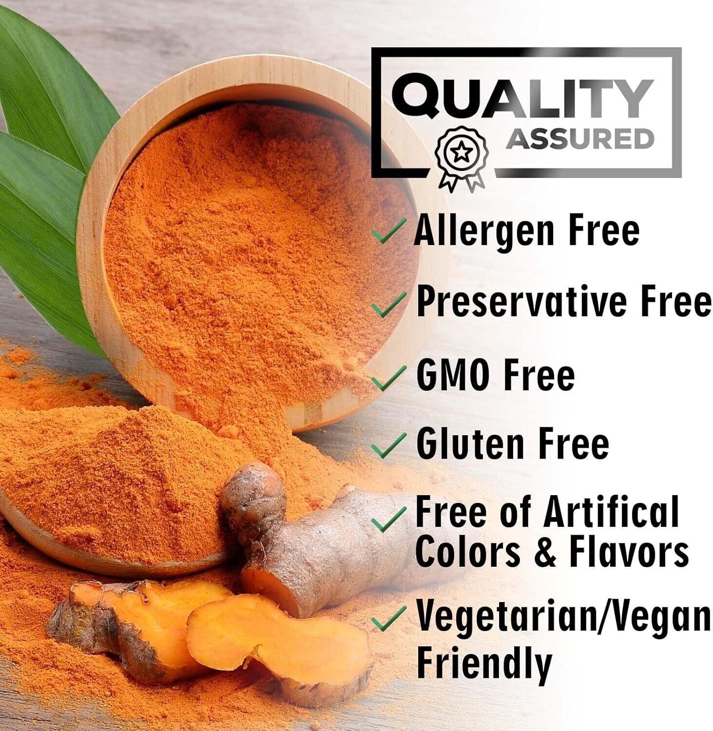 Turmeric Curcumin Supplement 2600Mg Organic Ginger Turmeric, Bioperine Black 95%