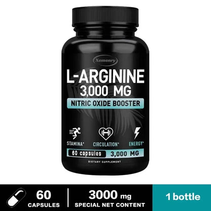 L-Arginine Supplement Boost Endurance -Increase for Energy, Strength,Vascular and Endurance Support during Exercise | Muscle Mas