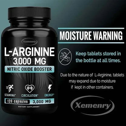 L-Arginine Supplement Boost Endurance -Increase for Energy, Strength,Vascular and Endurance Support during Exercise | Muscle Mas