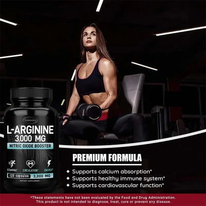 L-Arginine Supplement Boost Endurance -Increase for Energy, Strength,Vascular and Endurance Support during Exercise | Muscle Mas