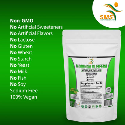 MORINGA OLEIFERA 100 CAPSULES ORGANIC MULTIVITAMIN 10,000MG HIGH POTENCY