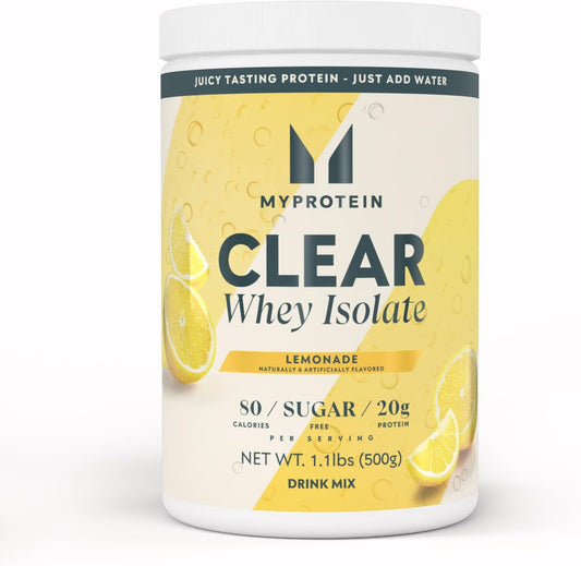 Clear Whey Isolate Protein Powder, 1.1 Lb (20 Servings) Lemonade, 20G Protein per Serving, Naturally Flavored Drink Mix