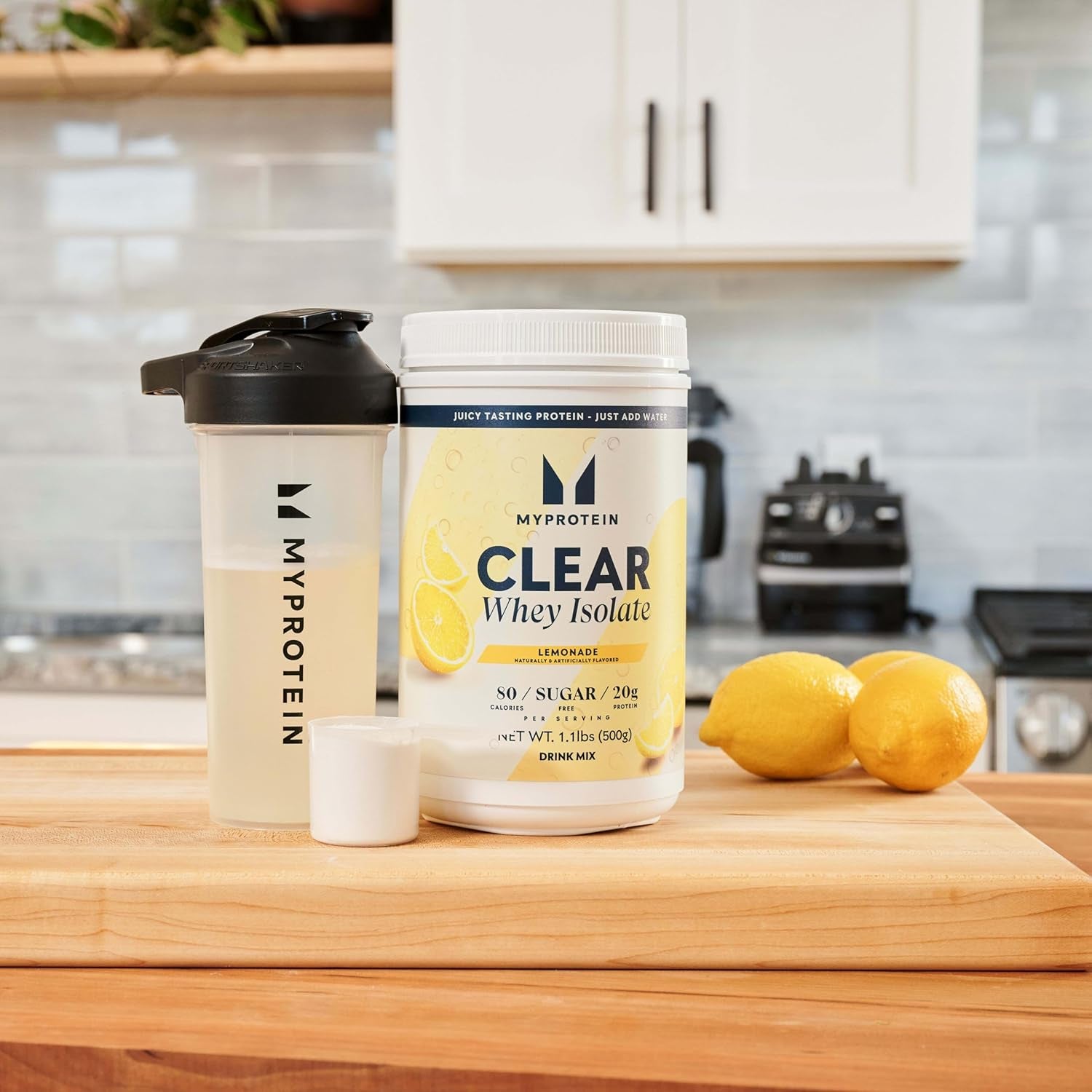 Clear Whey Isolate Protein Powder, 1.1 Lb (20 Servings) Lemonade, 20G Protein per Serving, Naturally Flavored Drink Mix
