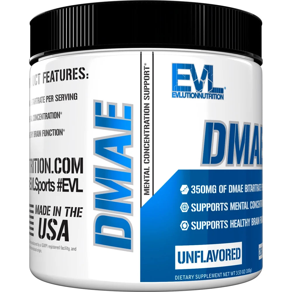DMAE - Supports Mental Concentration - 350 Mg DMAE Bitartrate per Serving - Supports Healthy Brain Function - Dietary Supplement - 286 Servings - Unflavored Powder