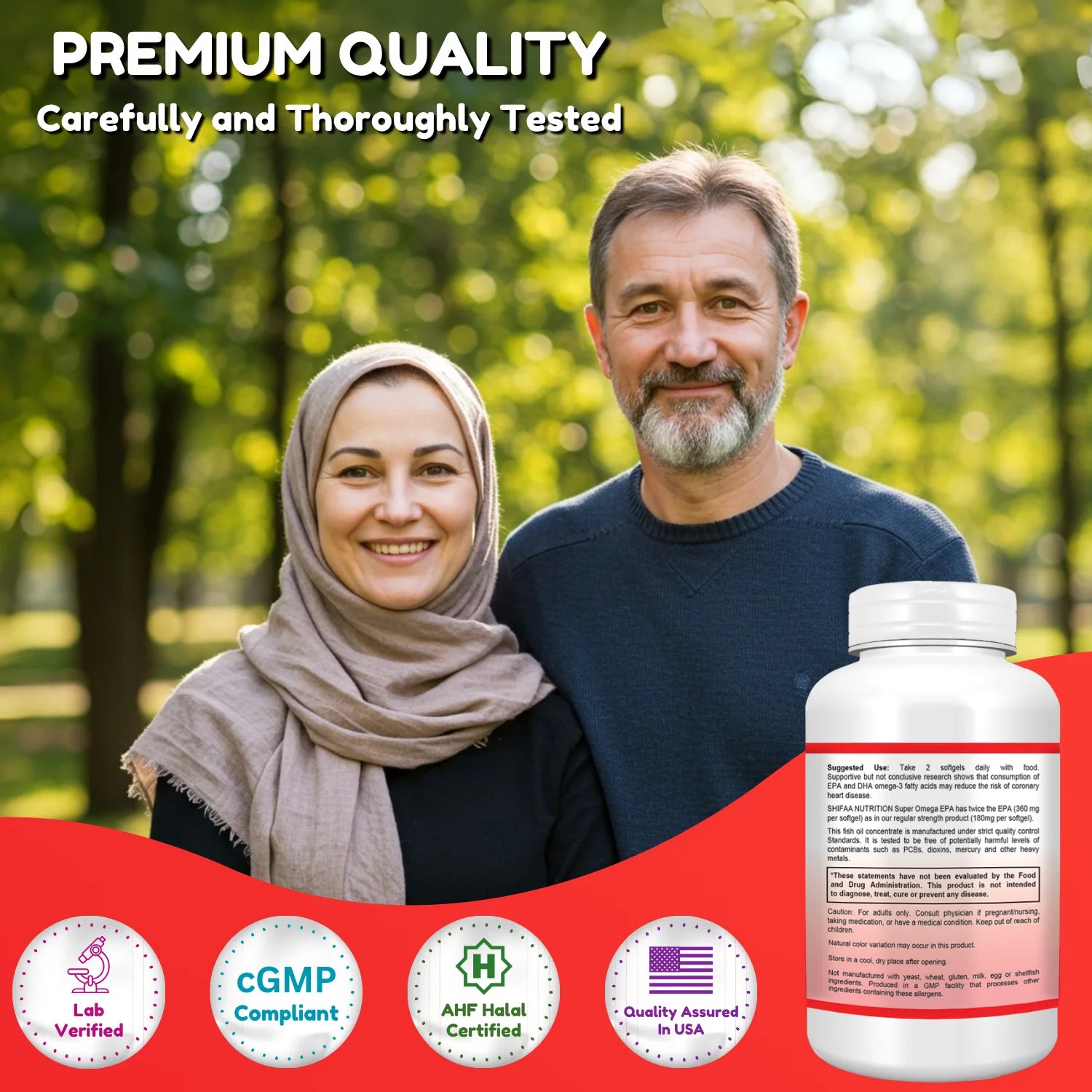 Double Strength Wild-Caught Omega-3 Fish Oil with 480Mg DHA, 720Mg EPA – Supports Heart, Brain & Joint Health