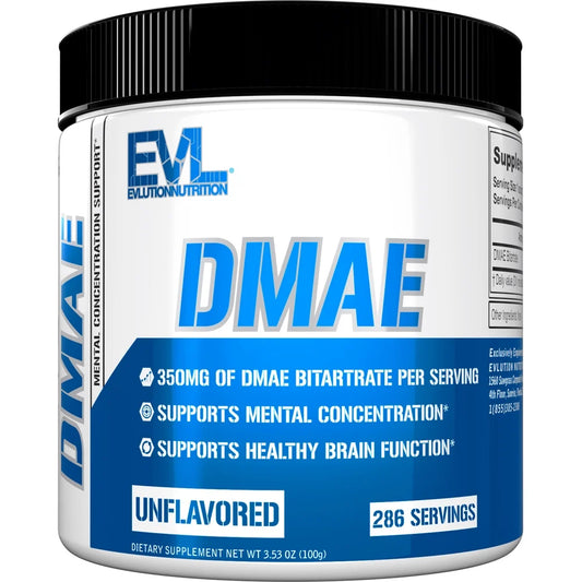 DMAE - Supports Mental Concentration - 350 Mg DMAE Bitartrate per Serving - Supports Healthy Brain Function - Dietary Supplement - 286 Servings - Unflavored Powder