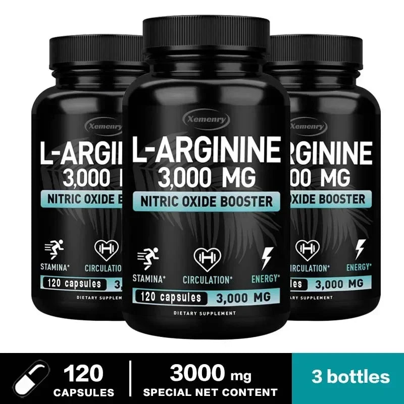 L-Arginine Supplement Boost Endurance -Increase for Energy, Strength,Vascular and Endurance Support during Exercise | Muscle Mas