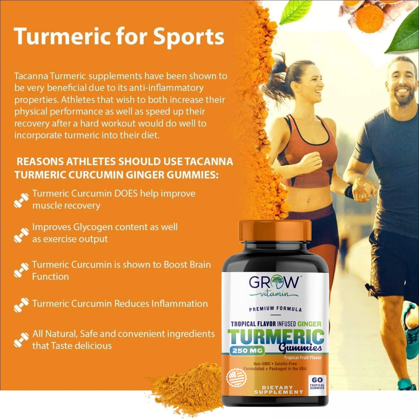 Turmeric Gummies for Adults & Kids with Ginger Extract | 95% Curcuminoids | Vegan Natural Curcumin Joint Support | 120 Turmeric Gummy Supplements (2-Pack of 60)